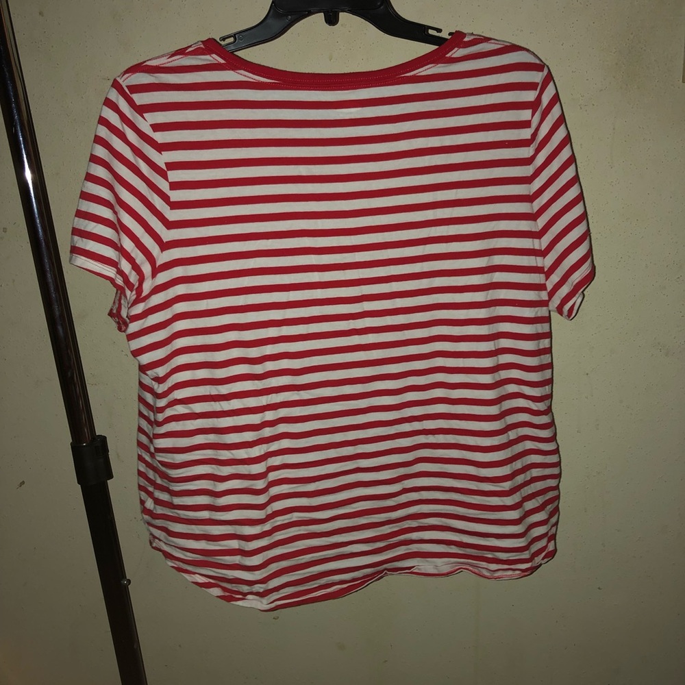 Red and White Striped Crop Top - Picture 2 of 3